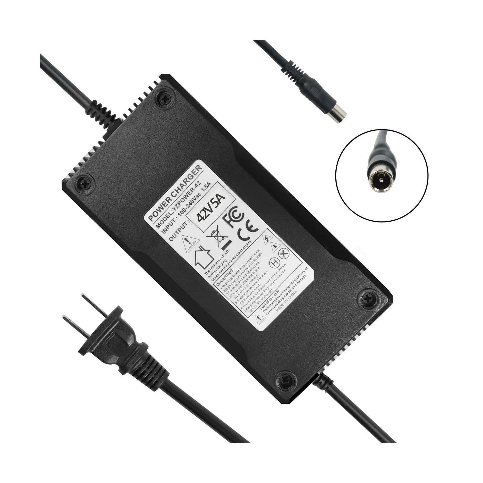 YZPOWER 42V 5A Battery Charger for Electric Scooter Segway Ninebot Max 36V Li...