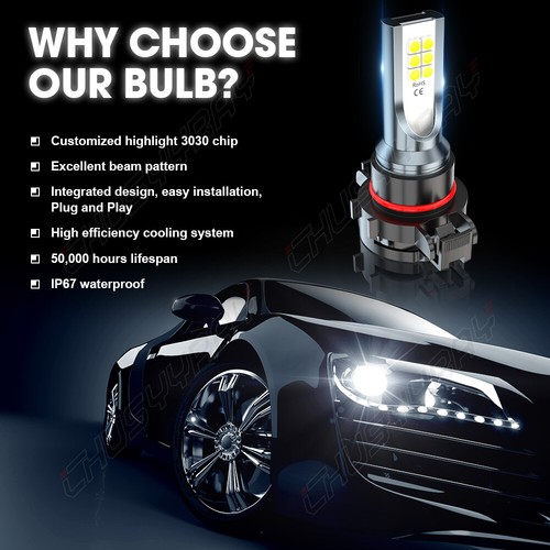 H11 H9 5202 Combo 6x 4 Lados Faro LED Luz Antiniebla Luz Alta Baja Blanco - Imagen 16 de 24