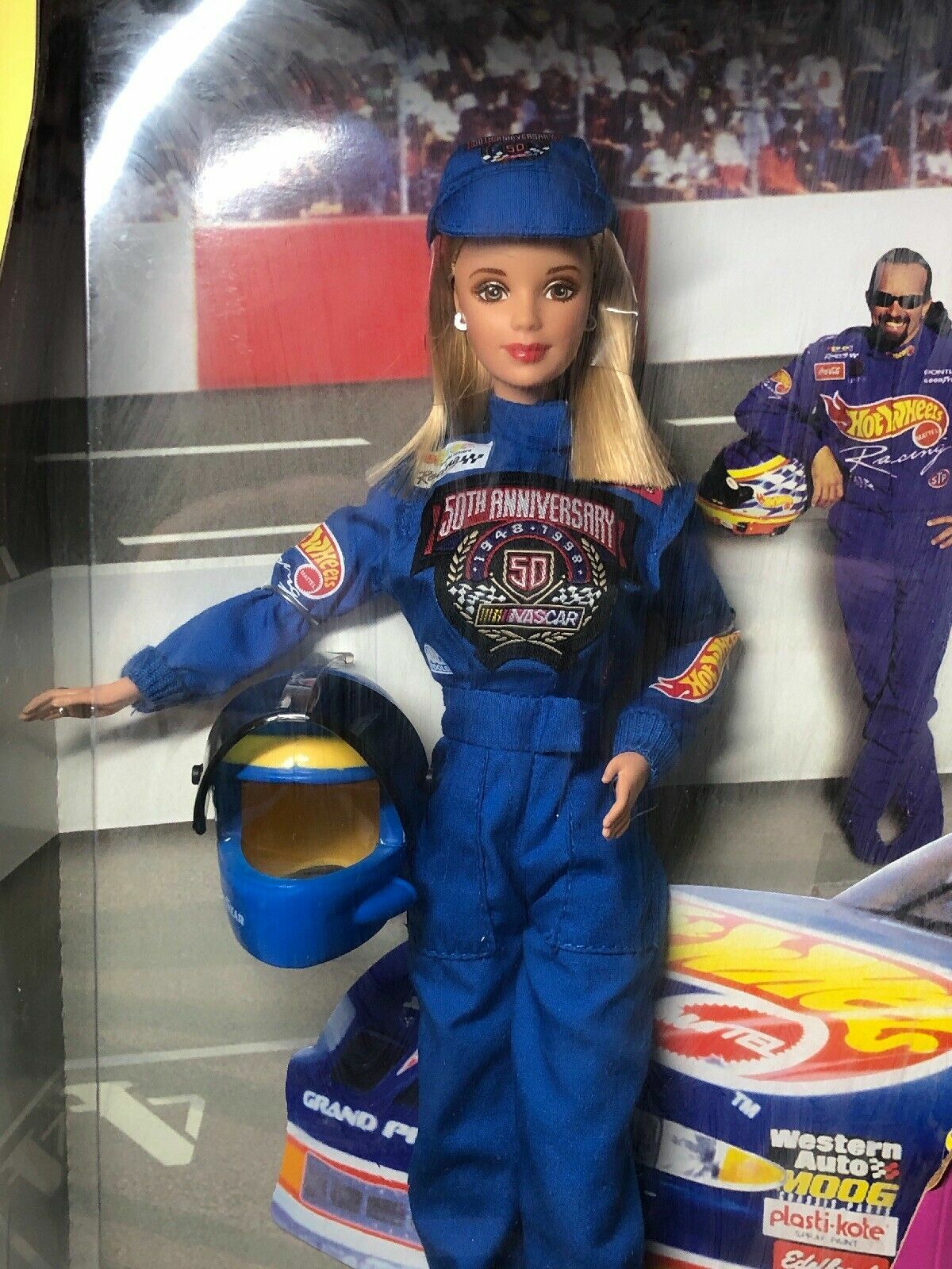 Vintage Collectible Mattel Barbie Doll NASCAR 50th Anniversary Race Car ...