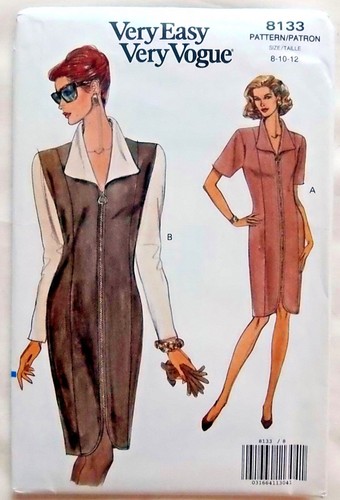8133 Vogue Misses Zipper Front Dress Pattern sz 8-12 1991 UNCUT - Picture 3 of 3