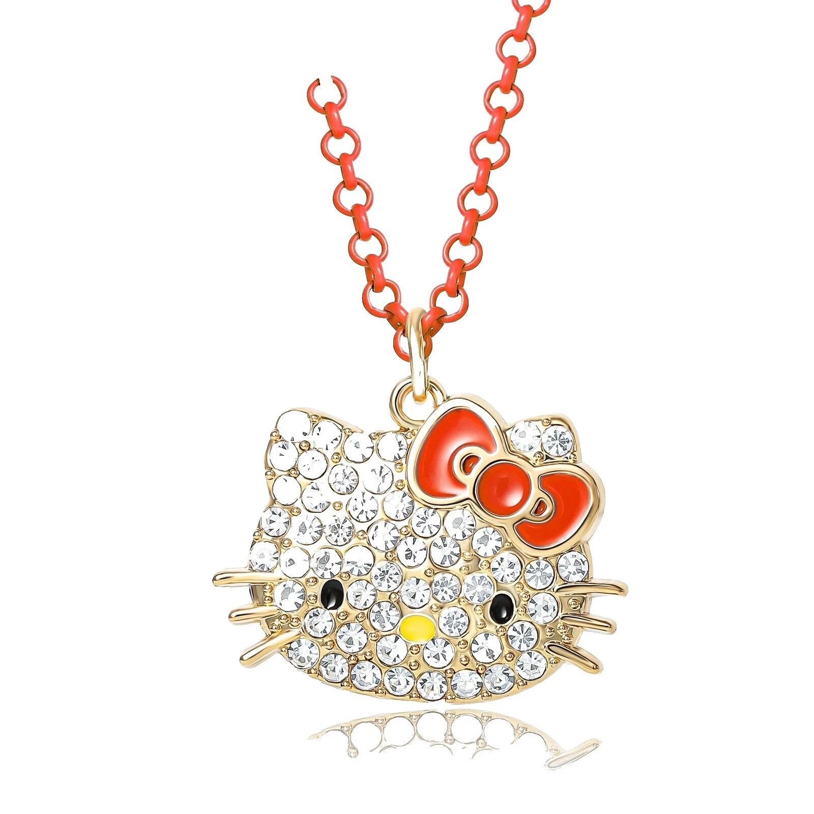 Collares y colgantes colgantes de cristal de moda de Hello Kitty