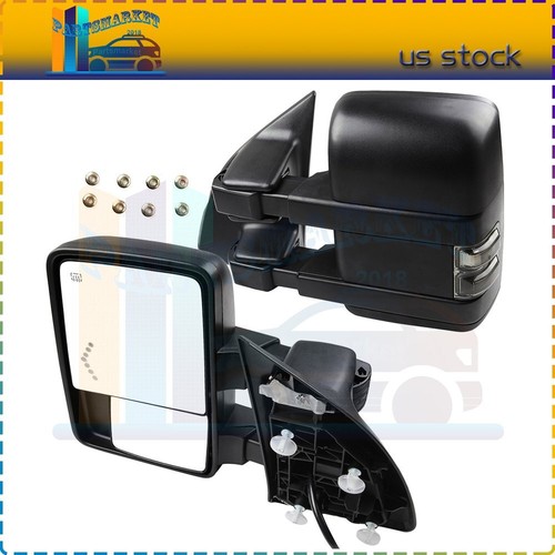 Power Heated Side Signal Arrow Light Clearance Tow Mirrors Fits 0816 Ford F250 eBay