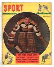 February 1948 Sport Magazine – Frank Brimsek  Boston Bruins Cover   A215 