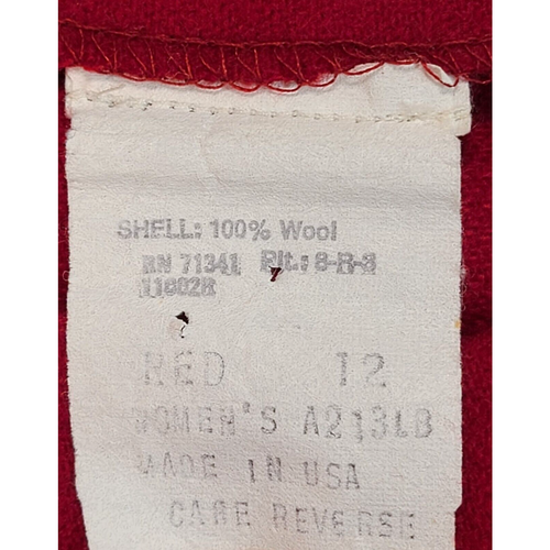 Vintage LL Bean Women's Red Button-Up Wool Jacket Size 12, Freeport, Maine, USA - Picture 5 of 7