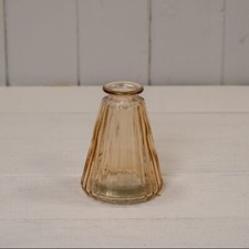 Small Glass Bud Stem Vase Bottle Ribbed Vintage Clear - Wedding Event Table
