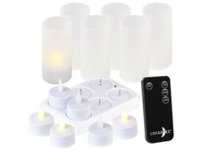 6 bougies chauffe-plat à LED rechargeables et télécommandées avec photophores -
