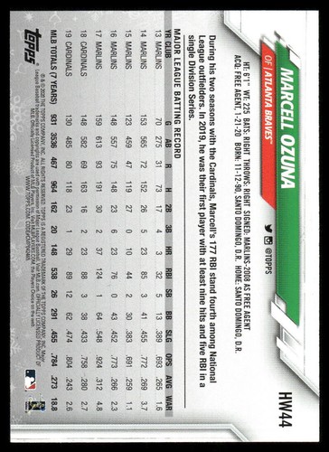 2020 Topps Holiday - #HW44 Marcell Ozuna - Picture 2 of 2