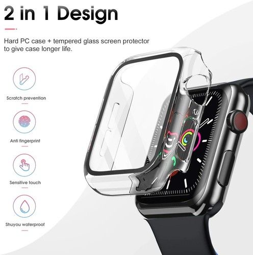 2020 NEUF étui de protection PC iWatch avec écran en verre pour Apple Watch - Photo 10 sur 11