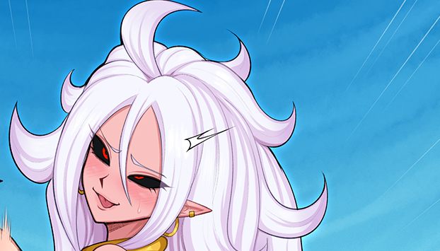 「入手困難」アンドロイド18号 デジタルアート2種類画 Android 18 x Android 21 #2 Photo Print - Dragon Ball Z Game
