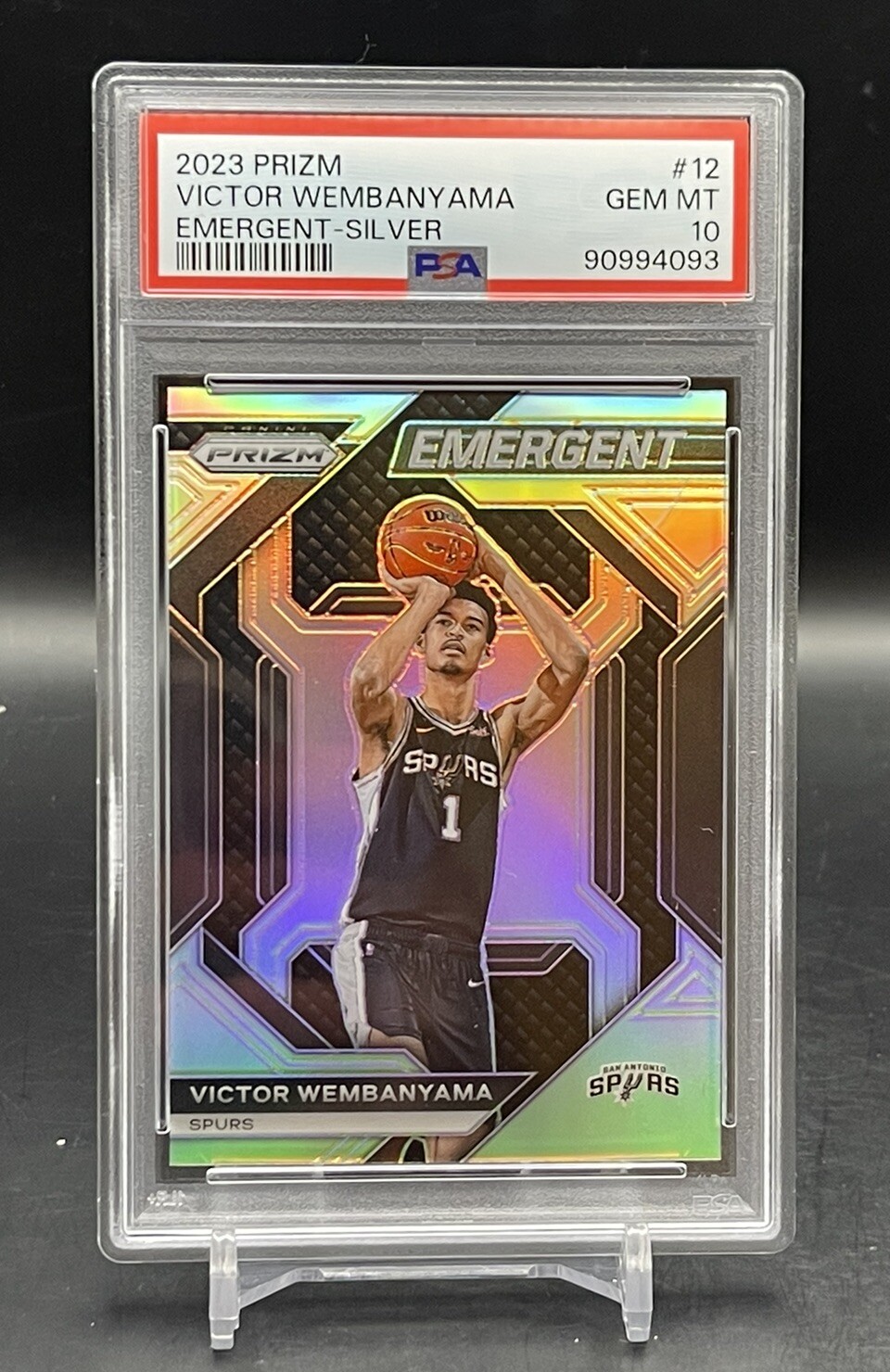 2023 Prizm Emergent 12 Victor Wembanyama SILVER REFRACTOR Rookie RC PSA 10 Gem
