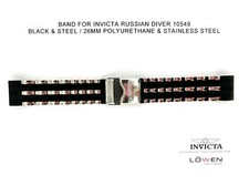 Authentic Invicta Russian Diver 10549 Black Stainless Steel 26mm Watch Band