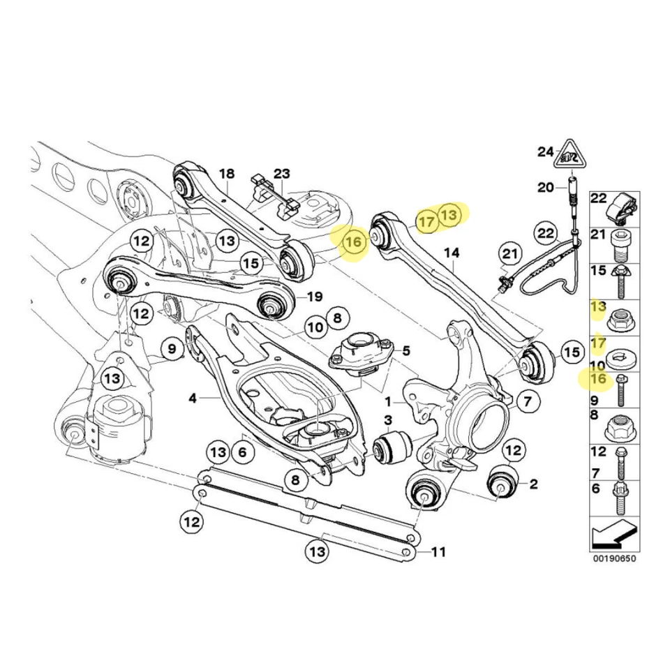 2pc GENUINE BMW Upper Rear camber Adjuster Bolts Kit Washer Nut -E82 E87 E90 E92 - Image 2 of 4