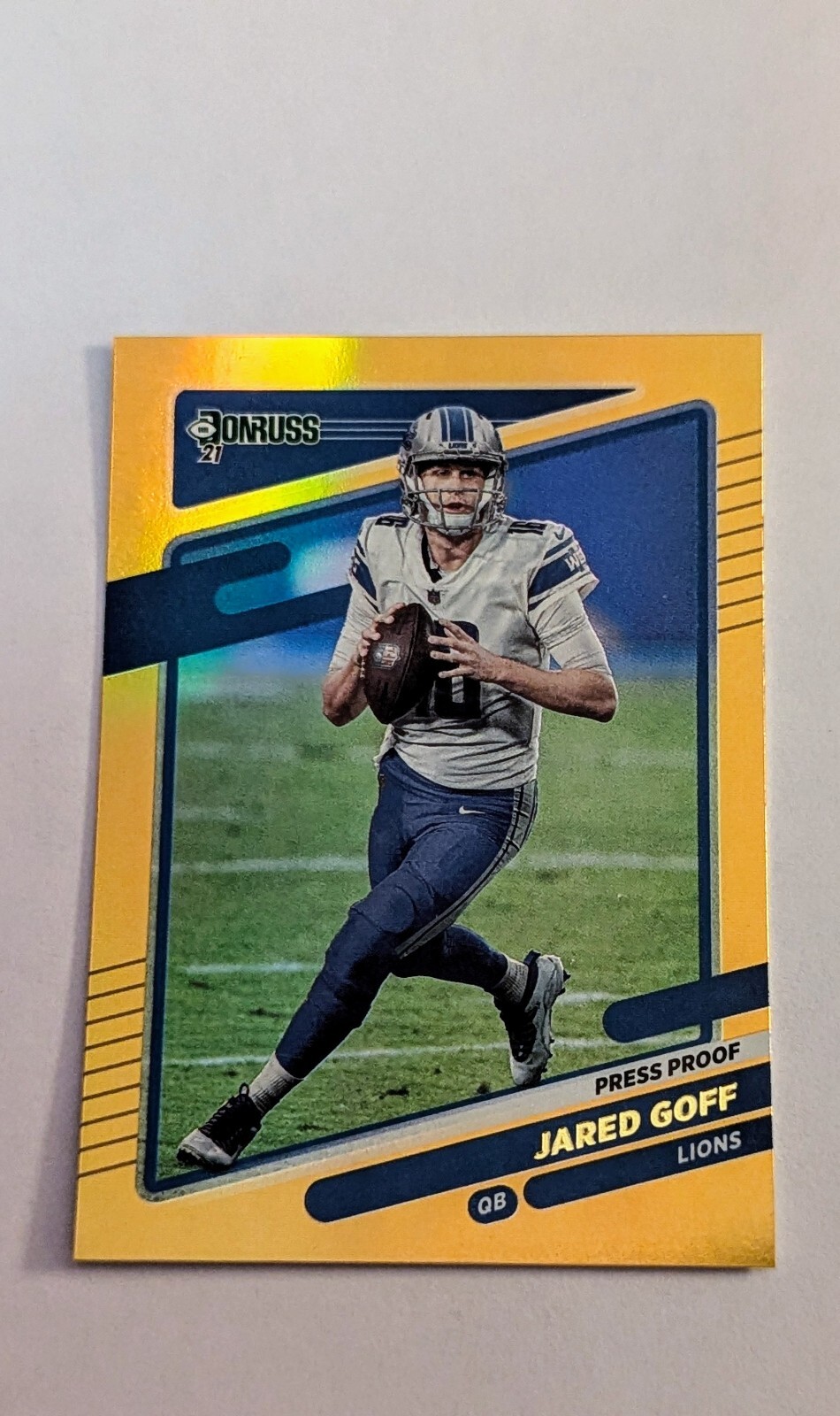 2021 Donruss Jared Goff #170 Premium Press Proof Gold Detroit Lions