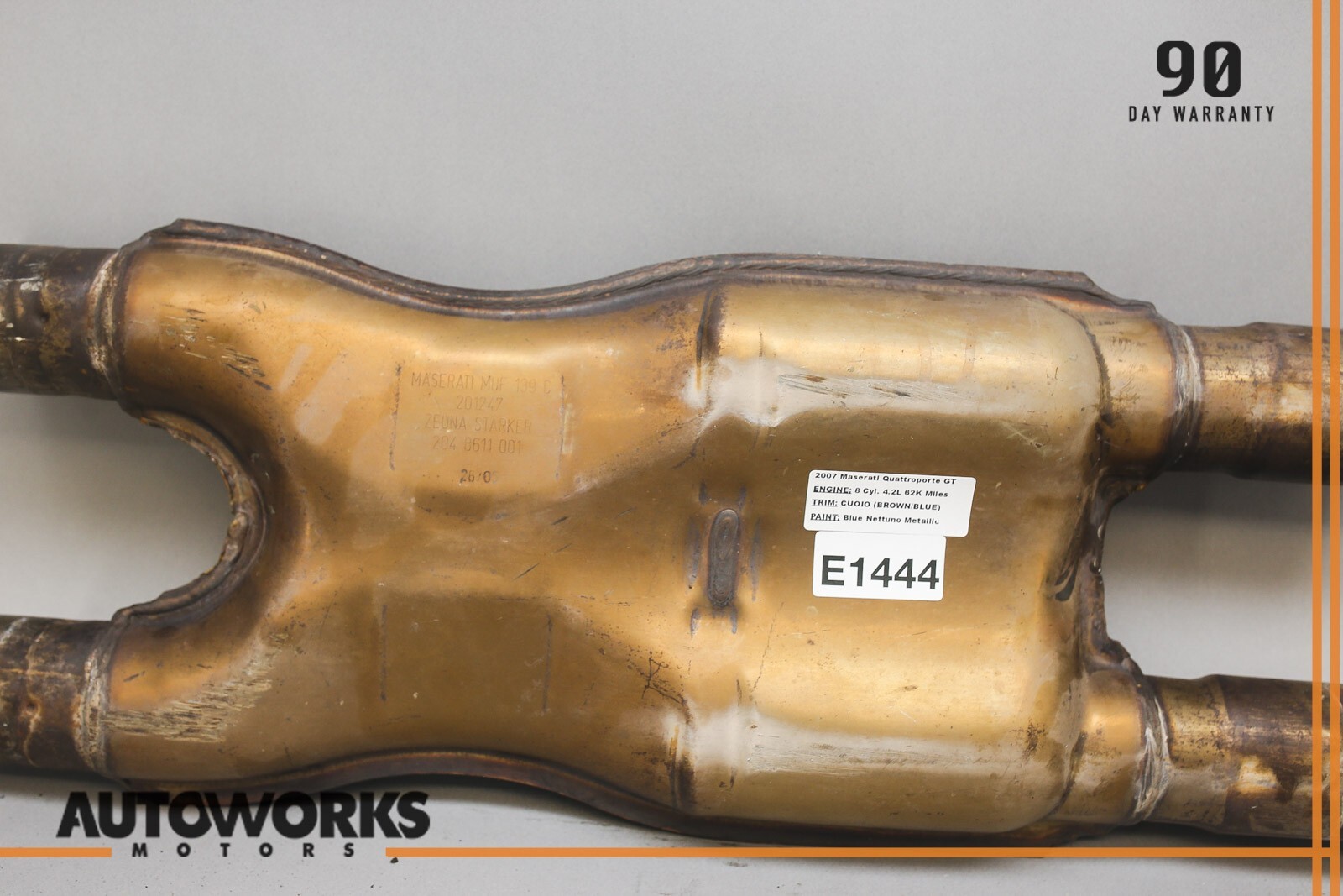 05-07 Maserati Quattroporte M139 Exhaust Mid Pipe Center Resonator Silencer OEM