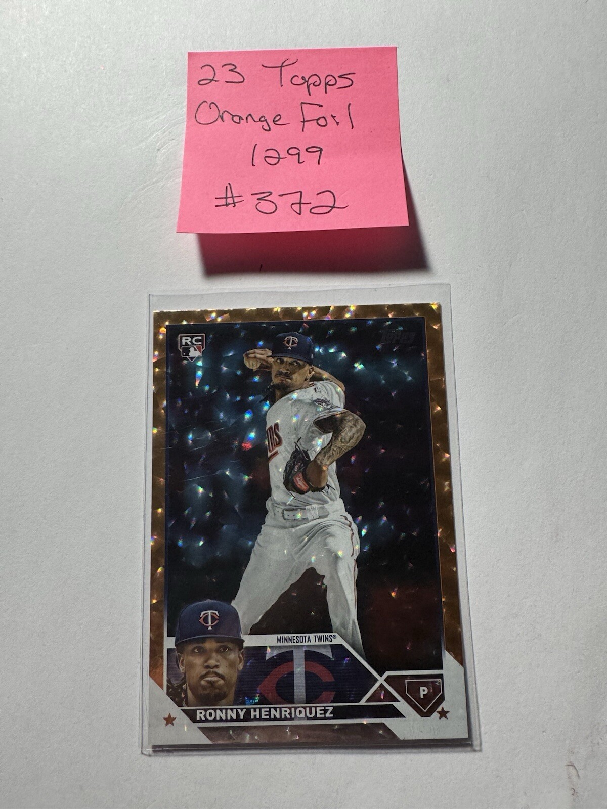 2023 Topps Ronny Henriquez #372 Rookie Orange Foil /299 Minnesota Twins