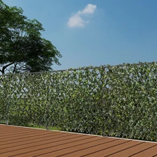 Artificial Expandable Faux Ficus Leaves Single Fence Panel Home Garden Decor