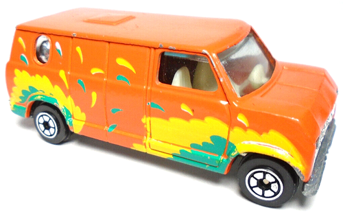 1981 YATMING #1501 FORD ECONOLINE ORANGE 1:64 DIECAST 2.75" VAN W YELLOW & GREEN - Picture 2 of 6
