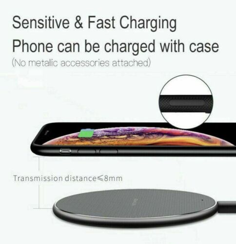 QI Caricabatteria Wireless Veloce Pad di Ricarica Dock per iPhone Android Samsung Cellulare - Foto 4 di 6