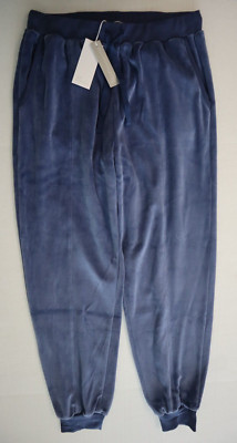 Skin Worlwide Women Sz 2/M Azure Blue Audriana Mid-Rise Velour Jogger Pants $175
