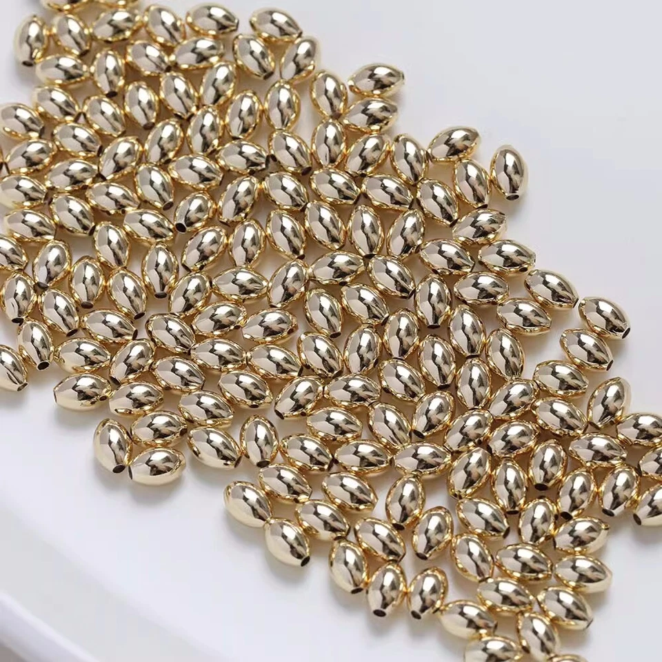 20pcs Rice Spacer Beads,Smooth Tube Bead,14K Gold Plated Brass Barrel Shape Bead - Image 2 of 4