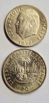 1972 HAITI 20 CENTIMES KM-100 FAO FOOD & AGRICULTURE ORGANIZATION BU TONED