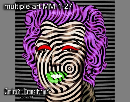 Marilyn Monroe Pop Art Optical Portrait Contemporary Well-known Artist Painting - Picture 2 of 24
