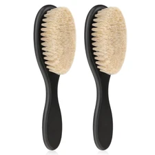 Professional Barber Brush, 2 PCS Horse Bristle Fade Brush Barber Neck Duster