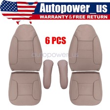 For 1992-95 1996 Ford Bronco Driver Passenger Bottom Top Leather Seat Cover Tan