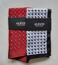 Set of 2 Alfani Men Silk Pocket Square Multi
