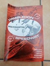 * WIMBLEDON v WOLVES 11/6/70 speedway programme