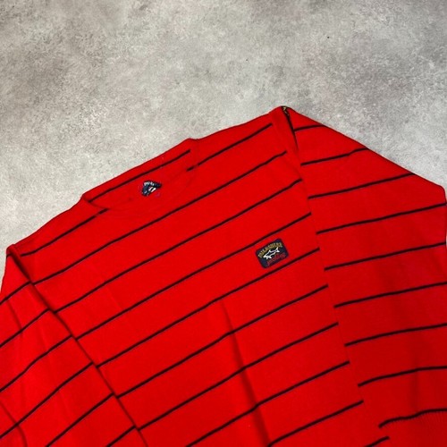 Paul & Shark Yachting Knit Jumper Mens Large Striped Crew Neck Sweater, Red - Picture 3 of 9