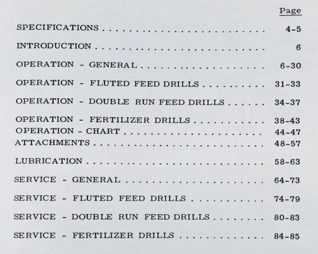 John Deere Model B Grain Drill Seed Chart