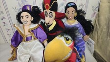 The Disney Store Aladdin Mini Bean Bag Plush NWT Jasmine Jafar Iago W Tags