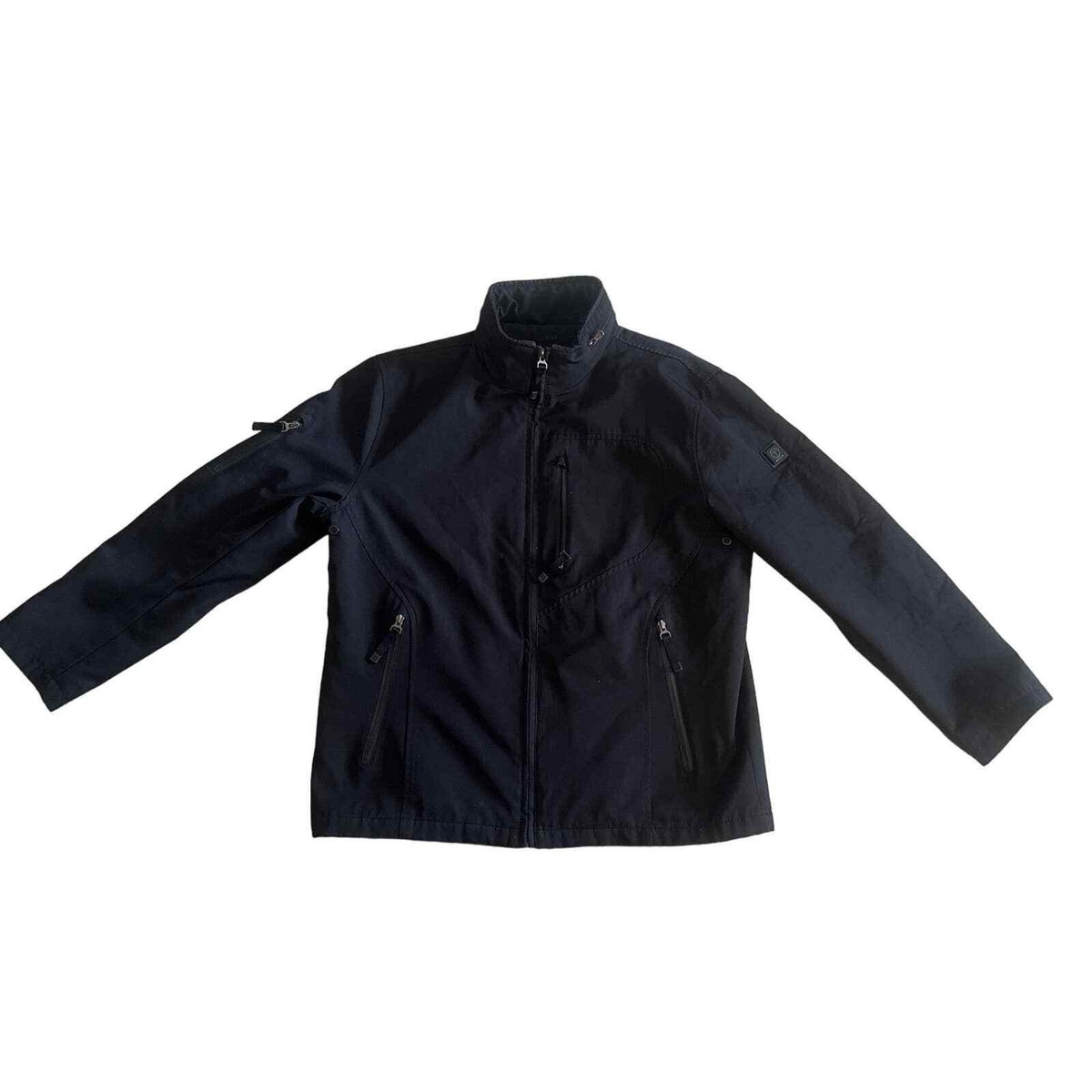 Men L Tumi Tech Micro Bonded Zip Front Black Jacket Water