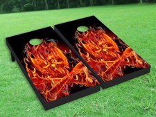 Burn Skeleton skull Cornhole Board Wrap LAMINATED Wraps Decals Vinyl skin 21-7