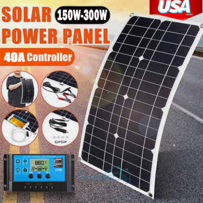 150w 300w Waterproof Flexible Solar Panel For RV/Camper/Boat/Balcony 12 Volt