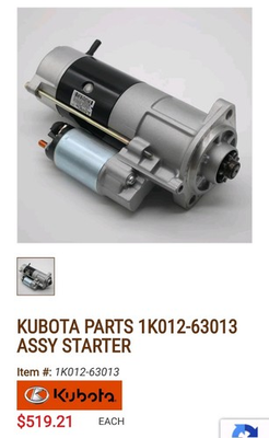 #ad KUBOTA PARTS 1K012 63013 ASSY STARTER Replaces 1k012 63012 $144.00