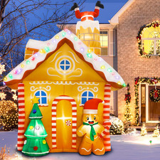 10FT Christmas Inflatables Gingerbread House Decorations, Outdoor Christmas Deco