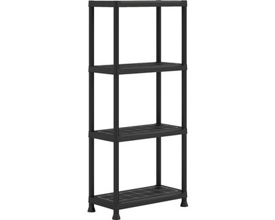 Kunststoffregal Keter schwarz 135x60x30 cm 4 Böden Tragkraft 80 kg