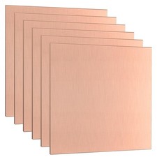Adrattnay 6-Pack 99.9 Pure Copper Sheets Metal 6 "x 6", 24 Gauge Copper Shee...