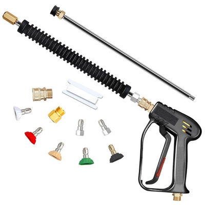 #ad Pressure Washer Gun and Wand with 5 Spray Nozzles 4000 PSI 7 GPM M22 14mm ... $71.70