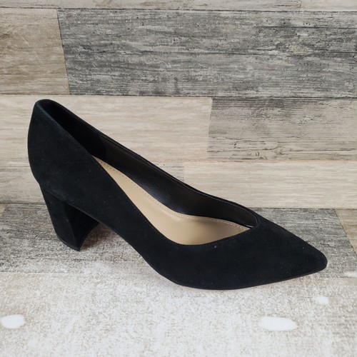 Marc Fisher Caitlin Womens Pumps Sz 6.5 M Black Slip On Pointed Toe Block Heel