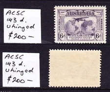 1059 Mint Unhinged 6d Kingsford Smith  VARIETY's BW 143d $200 Extra Islands