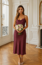 NEW Show Me Your Mumu Verona Cowl Dress Dusty Plum Luxe Satin M Adjustable D36