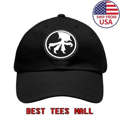 Microtech Knives Knife Tools Black Printed Adjustable Dad Hat with Leather Patch