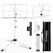 K KASONIC - Music Stand, 2 in 1 Dual-Use Folding Sheet  1 Pack White
