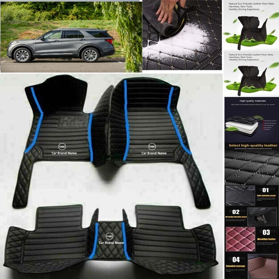 For Ford Explorer Car Floor Mats Luxury Waterproof Liners Carpets Cargo Custom - Image 4 of 4