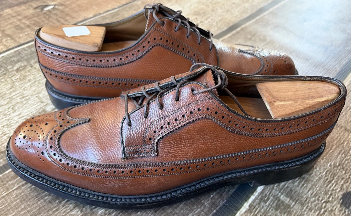 Florsheim Imperial Kenmoor Brown Pebble Grain Longwing Wingtip Shoes Mens 10.5 C Florsheim Brown Wingtip Dress Shoes for Men for sale | eBay main image 4