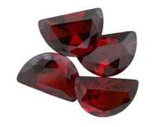 Ten 9x6 Half  Crescent Moon Red CZ Cubic Zirconia Gem CLOSEOUT EBS9551/121325