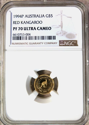 1994 P  Australia 1/20 oz. Gold $5 Kangaroo NGC PF 70 Ultra Cameo - Low Mintage